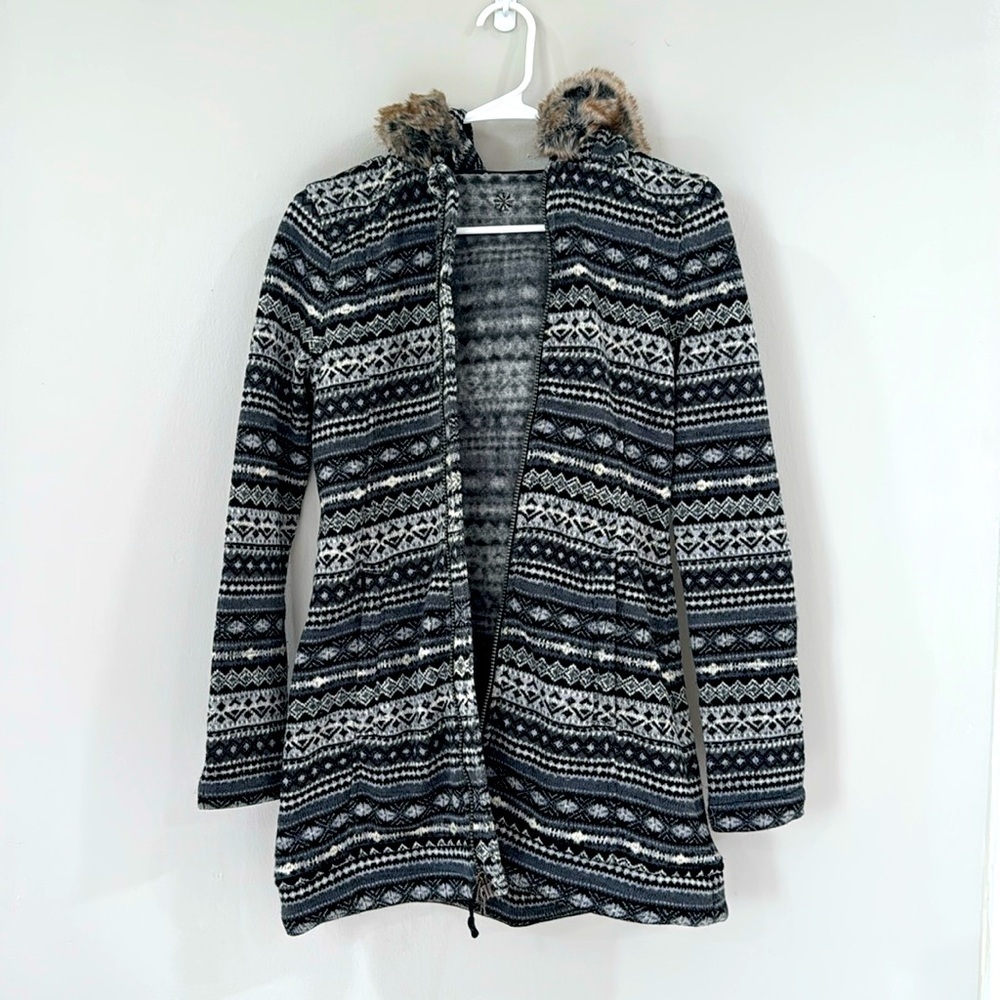 Athleta fair isle Nordic print zip jacket